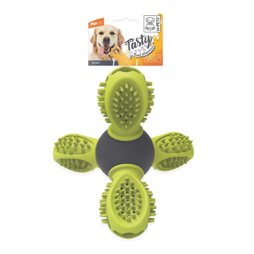 M-Pets Saturn Kauçuk Ödül Hazneli Köpek Oyuncağı 14x13x12 cm Yeşil