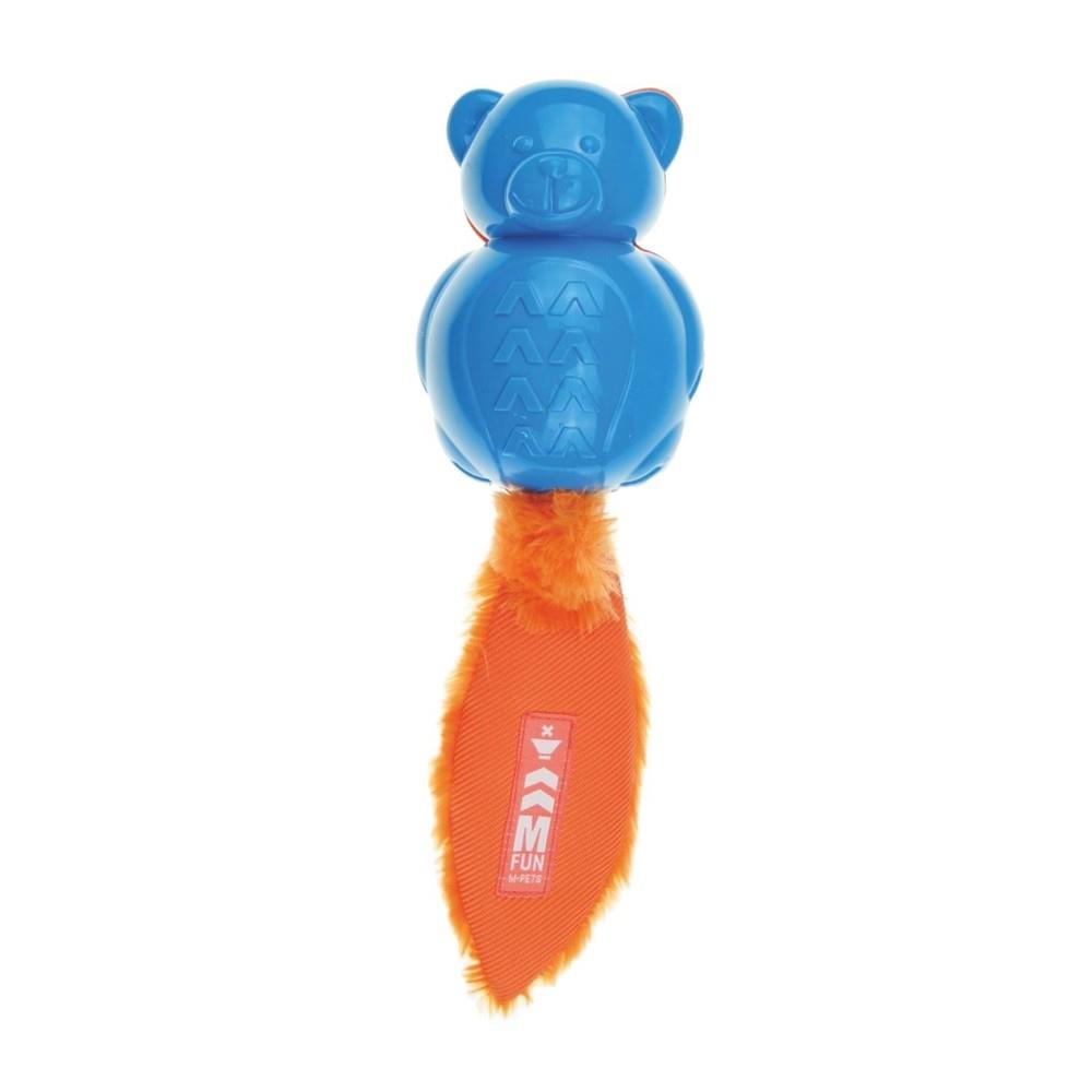 M-Pets Sesli Teddy Kauçuk Köpek Oyuncağı 30 cm Mavi