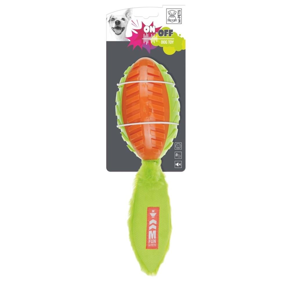 M-Pets On/Off Shelly Kauçuk Köpek Oyuncağı Yeşil-Turuncu