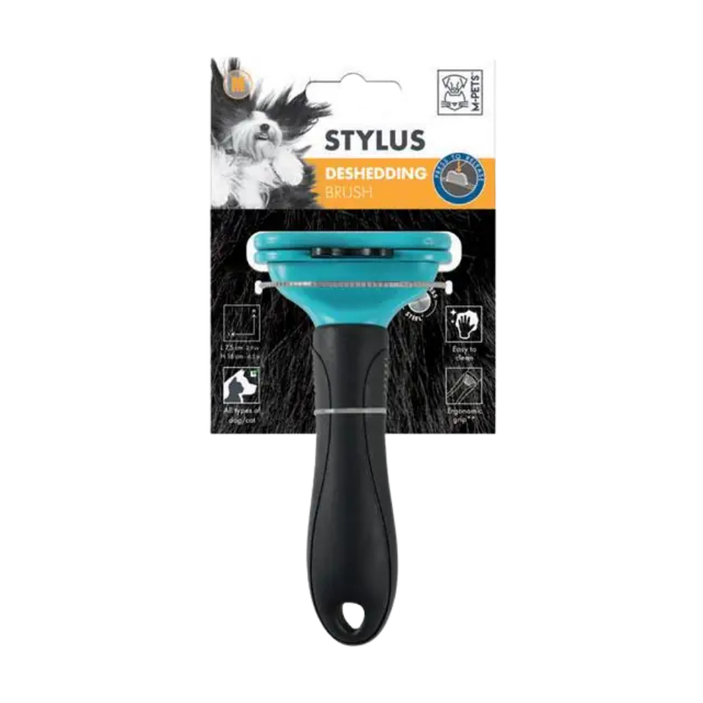 M-Pets Stylus Furminatör Basmalı Kedi Köpek Tarağı Medium