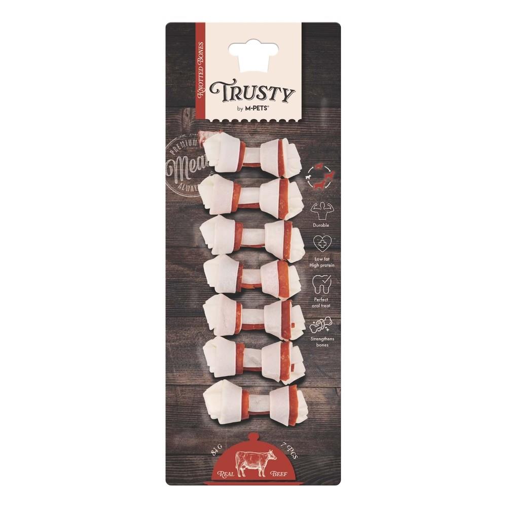 M-Pets Trusty Sığır Etli Düğümlü Kemik Köpek Ödülü 7'li 84 gr/6.4 cm