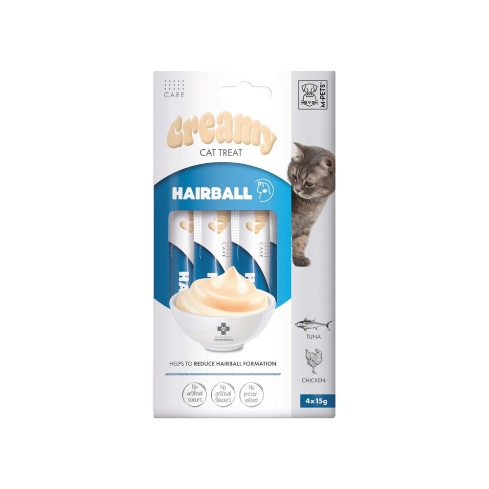 M-Pets Tüy Yumağı Önleyici Krema Kedi Ödül Maması 15 gr 4'lü