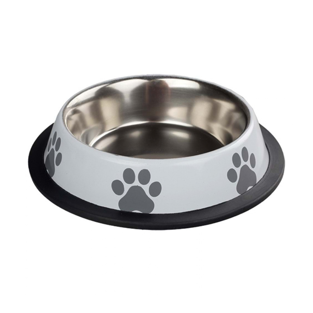 Oripet Pati Baskılı Beyaz Ç. Köpek Mama Kabı-32 Oz- 18Cm