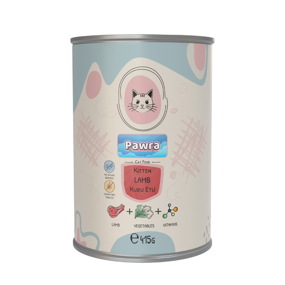 Pawra Kuzu Etli Yavru Kedi Konservesi 415 Gr