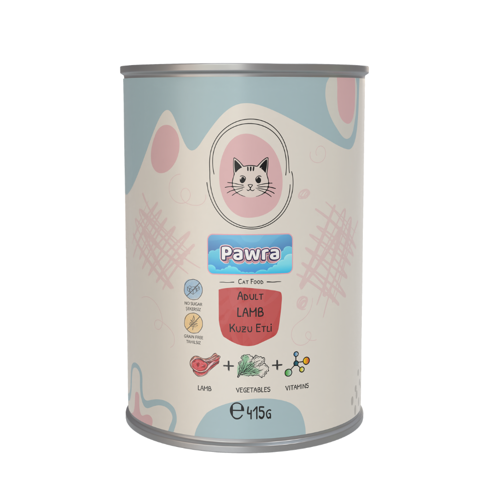 Pawra Kuzu Etli Yetişkin Kedi Konservesi 415 Gr
