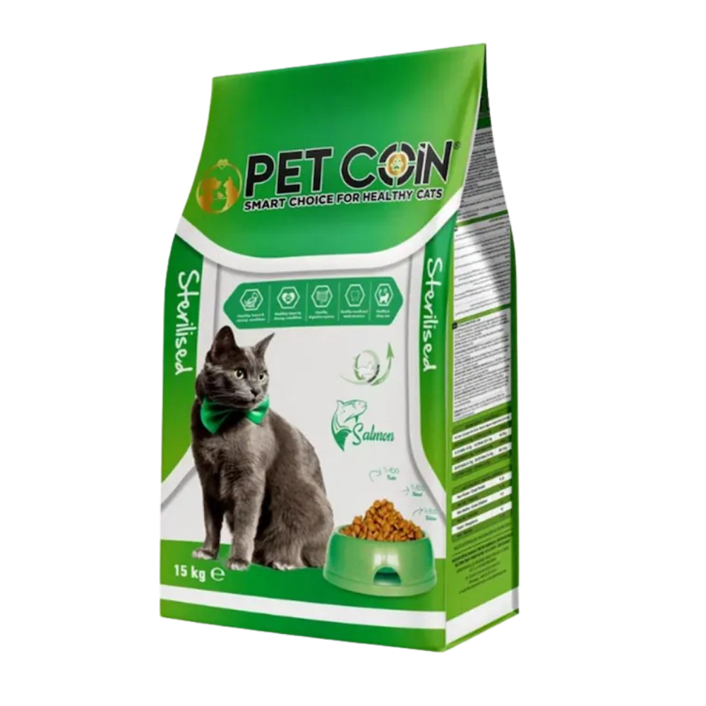 Petcoin Kısırlaştırılmış Somonlu Kedi Maması 15 Kg