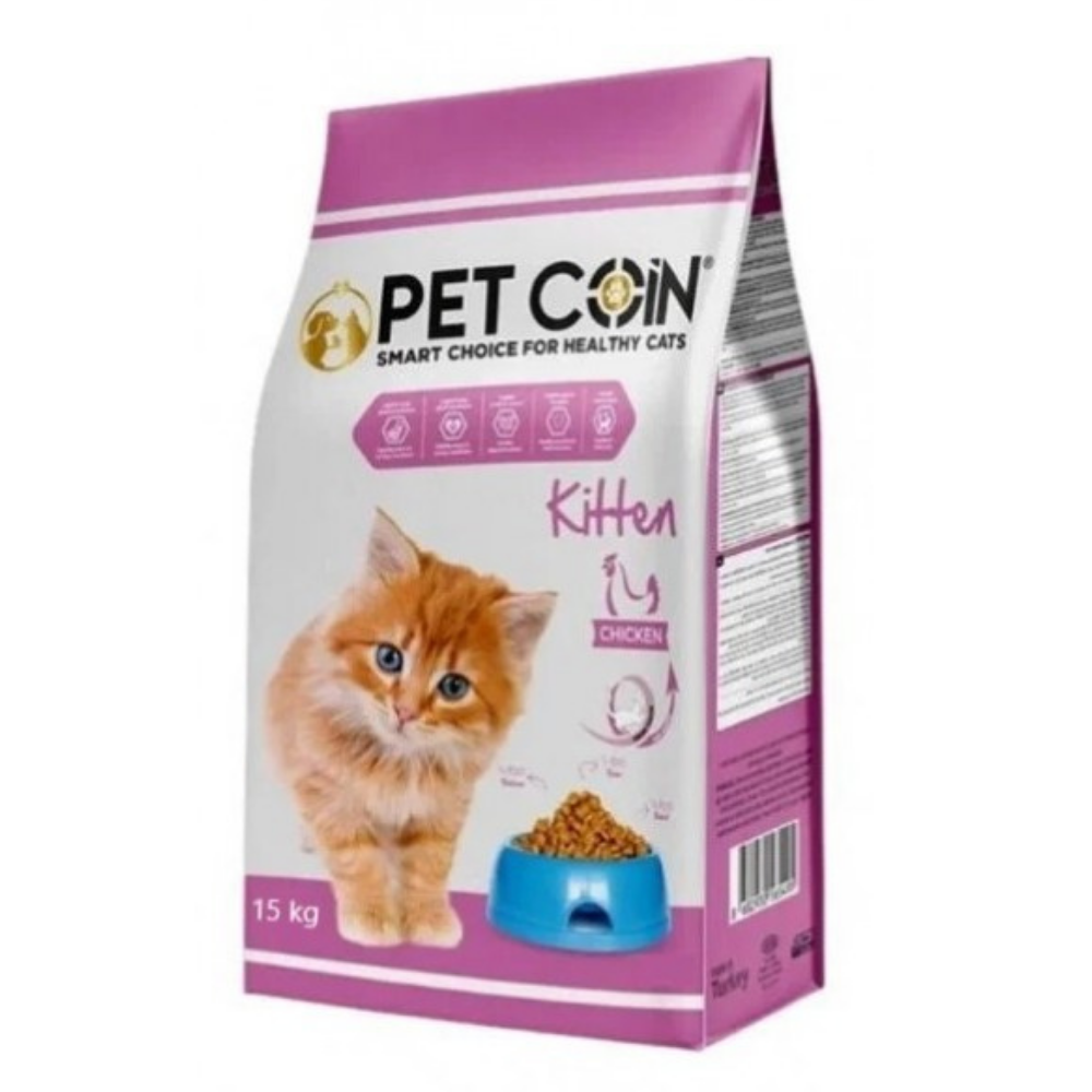 Petcoin Tavuk Ei Yavru Kedi Maması 15 Kg