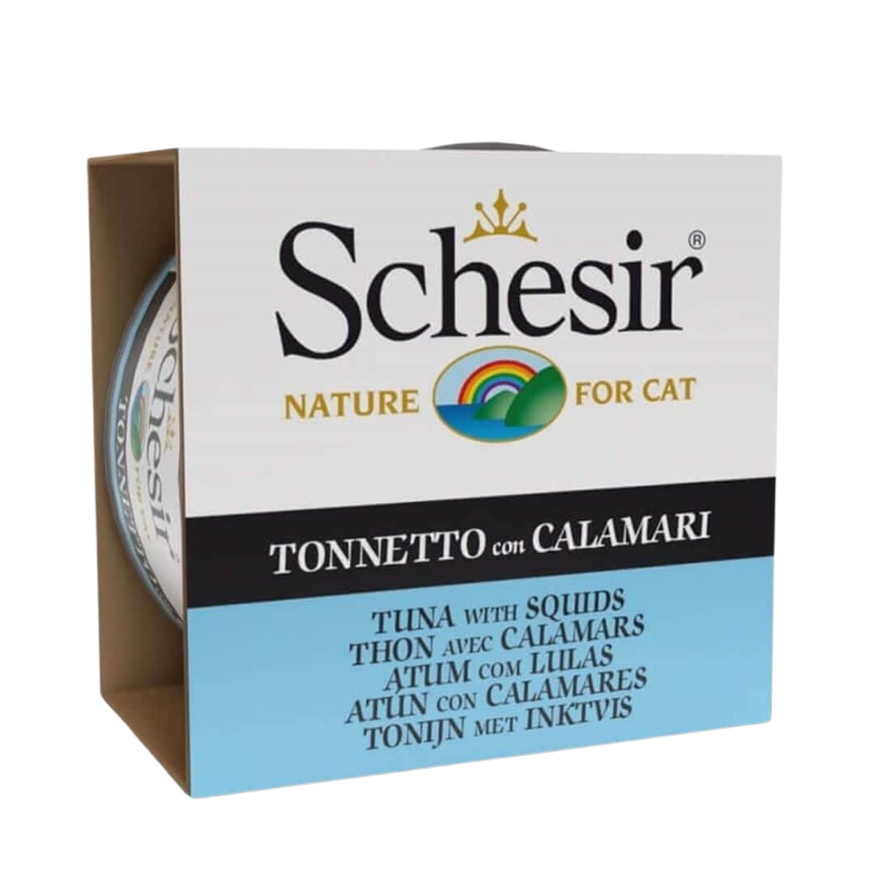 Schesir Jelly Ton Balığı ve Kalamar Jöle İçinde Yetişkin Kedi Konservesi 85gr
