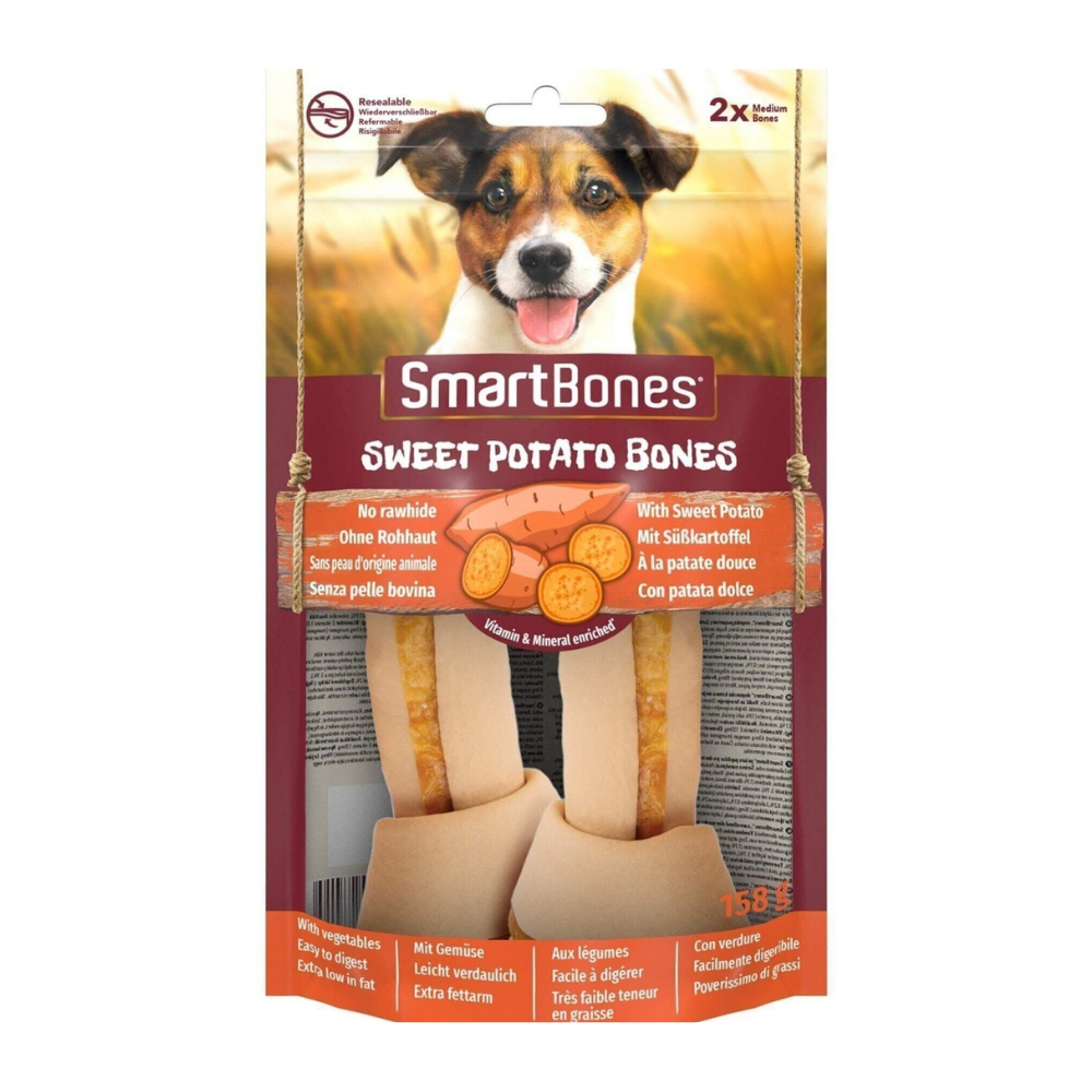 SmartBones Köpek Ödül Kemiği Tatlı Patatesli Medium (2li) 158g
