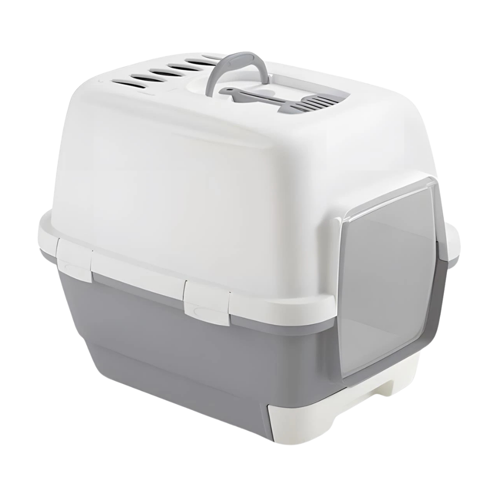 Stefanplast Cathy Clever Smart Çekmeceli Kapalı Kedi Tuvaleti Gri 58x45x48cm