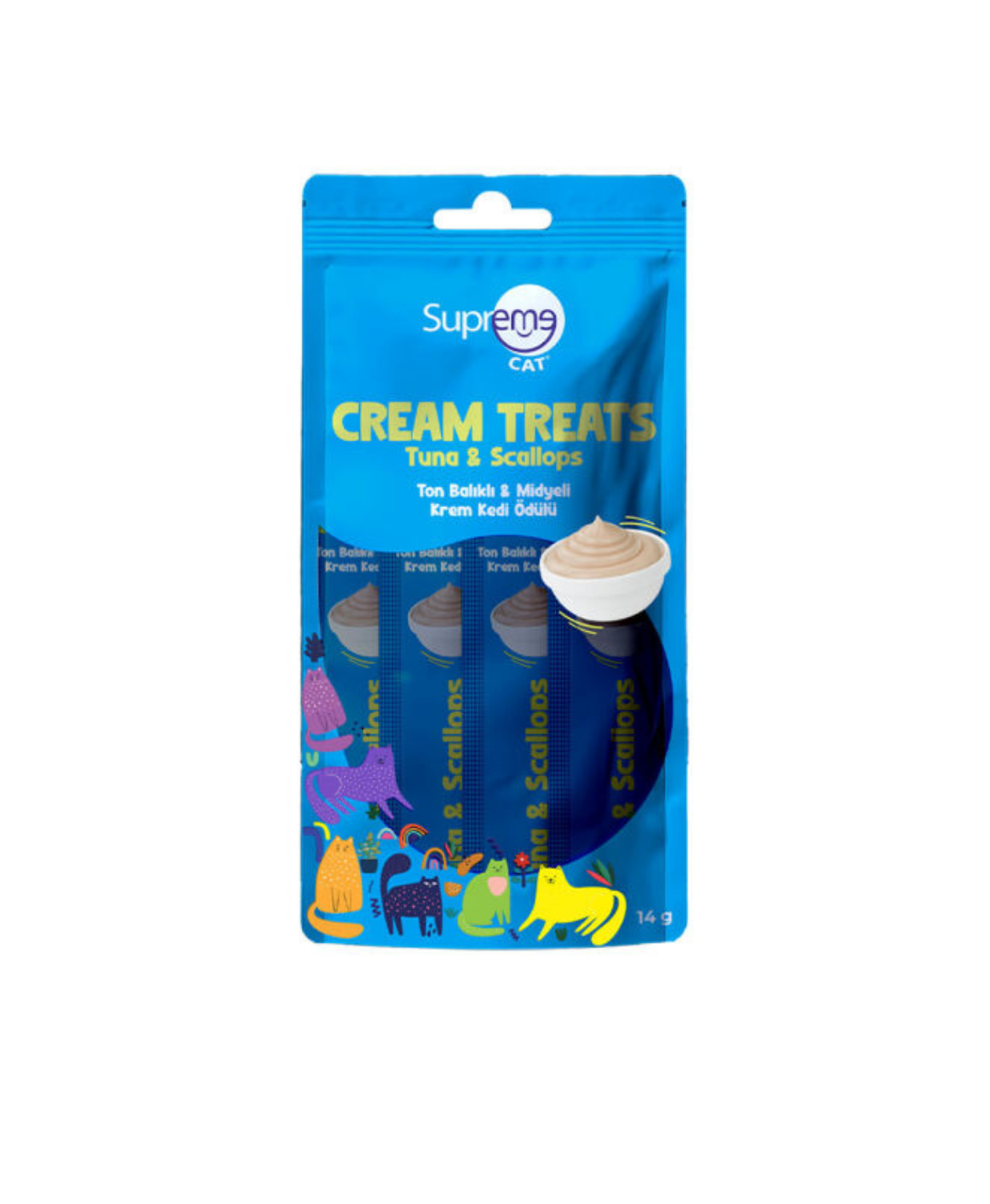 Supreme Crema Ton Ve Midye Ek Besin ve Kedi Ödülü 4x14 Gr