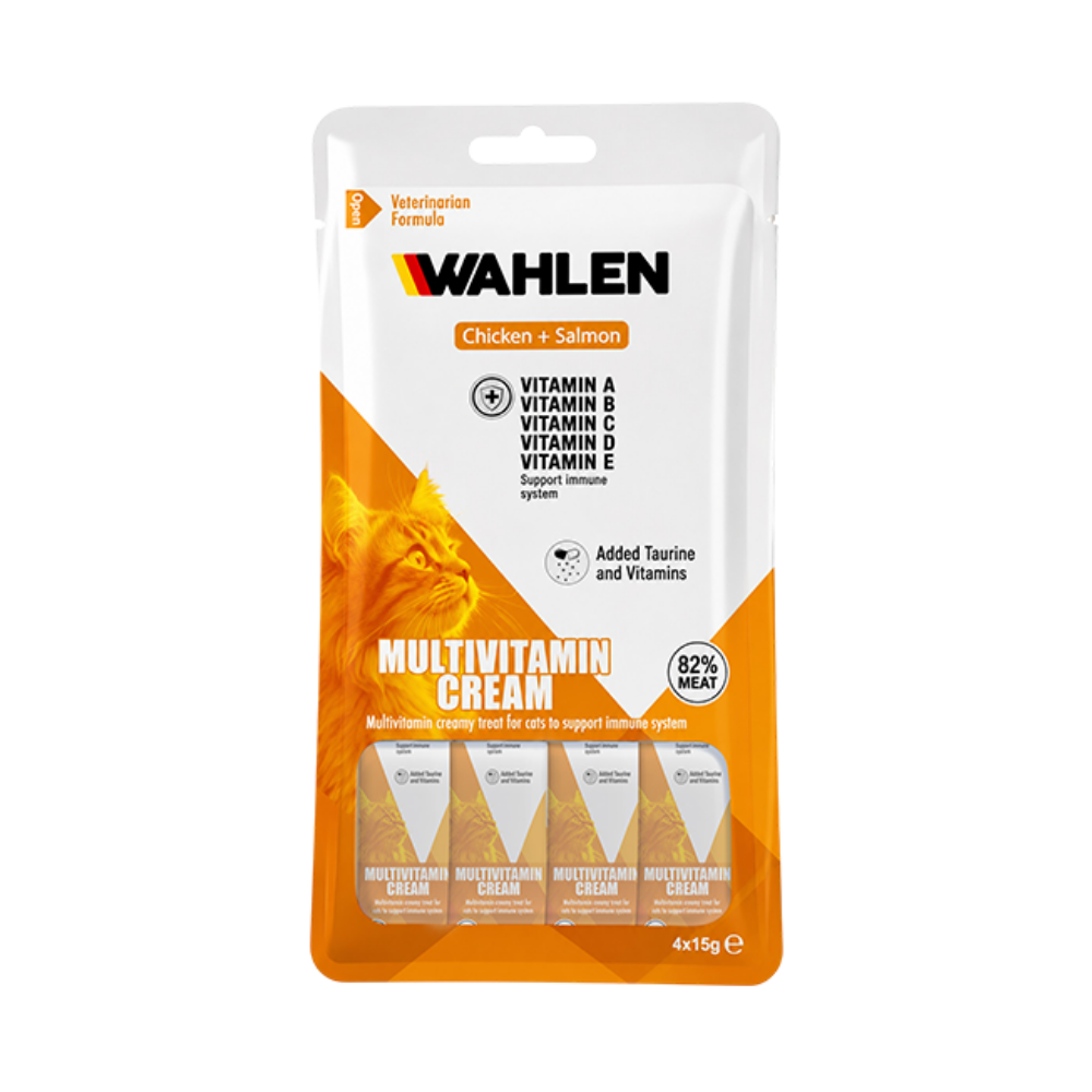 Wahlen Multivitamin Cream Tavuklu ve Somonlu Kedi Krema Ödülü 4x15 g