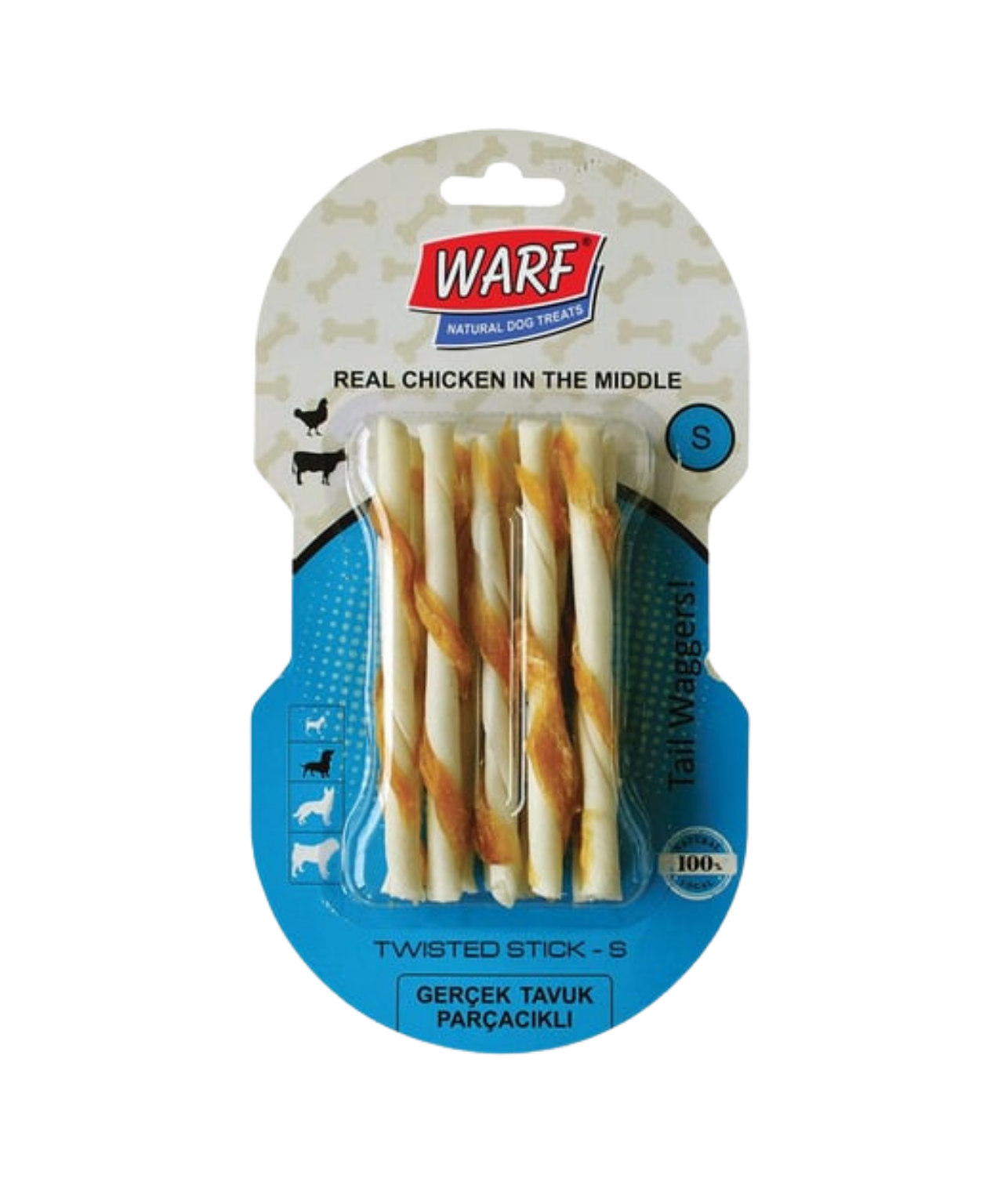 Warf Naturals Tavuklu Burgu Kemik 12 cm 10'lu 90 gr Köpek Ödülü