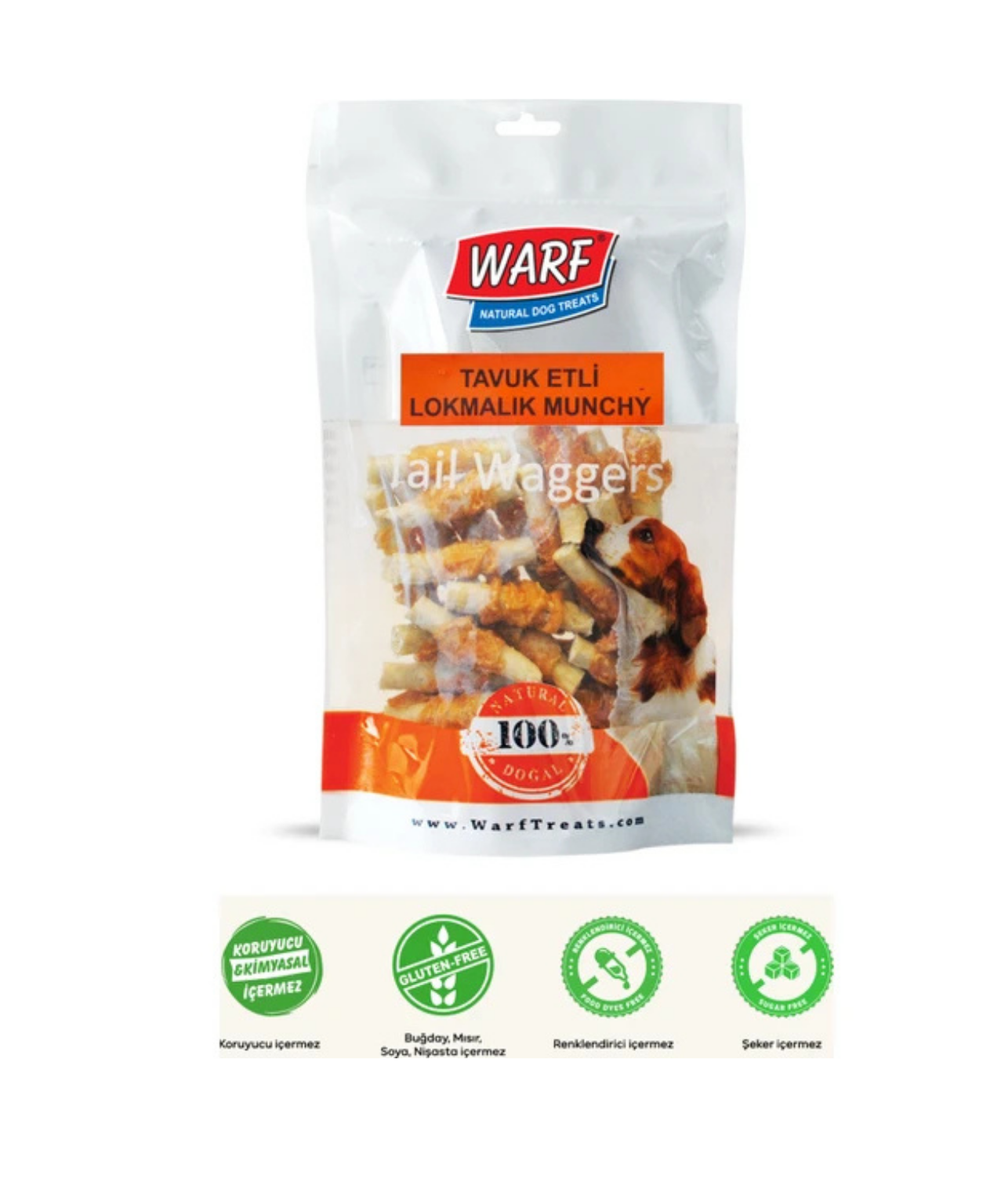 Warf Naturals Tavuklu Lokmalık Munchy Sticks Doğal Yenilebilir Çiğneme Köpek Ödül Kemiği 6 cm 6 gr x 36'lı