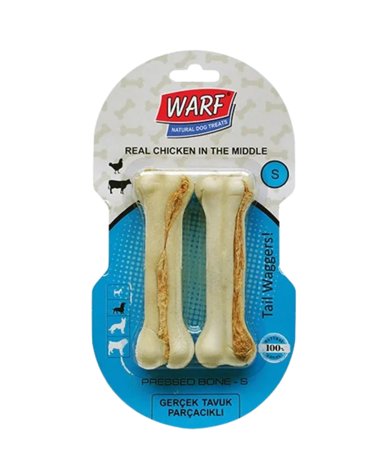Warf Tavuklu Pres Kemik 12.5cm 2'Li Köpek Ödülü