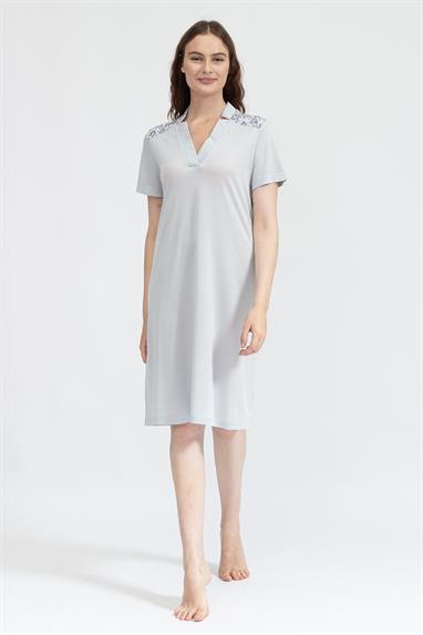 Bisbigli V Neck Night Gown S/S Kadın Gecelik