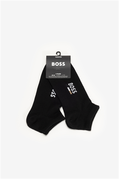 Boss 2P As Iconic Logo Cc Erkek 2li Çorap Siyah