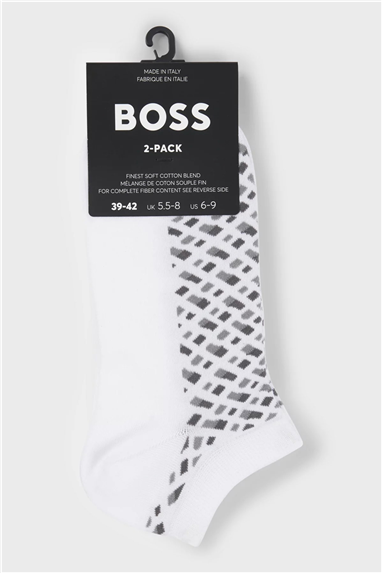 BOSS 2P As Monogram Cc Erkek 2li Çorap Beyaz