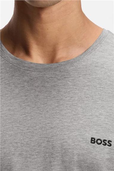 Boss Erkek Bisiklet Yaka T-Shirt Gri