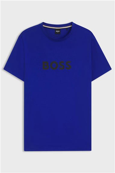 Boss Erkek Bisiklet Yaka T-Shirt Mavi