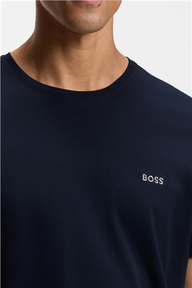Boss Erkek Bisiklet Yaka T-Shirt Mavi