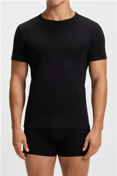 Boss Erkek Bisiklet Yaka T-Shirt Siyah