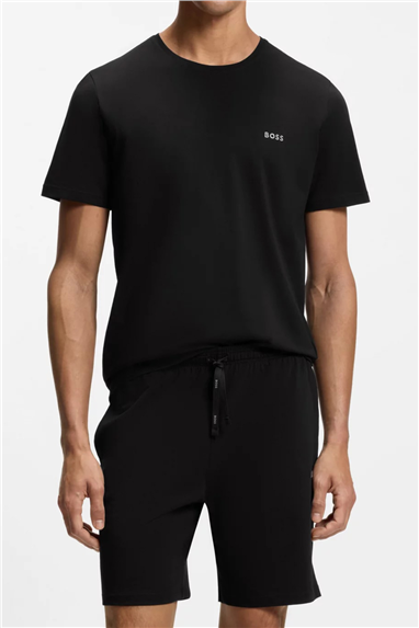 Boss Erkek Bisiklet Yaka T-Shirt Siyah