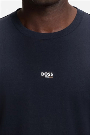 Boss Iconic T Shirt Erkek Bisiklet Yaka T-Shirt Mavi
