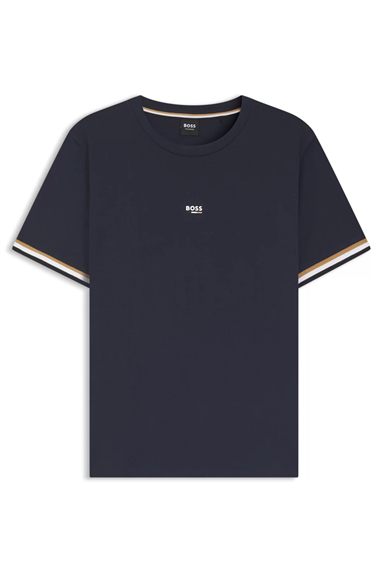 Boss Iconic T Shirt Erkek Bisiklet Yaka T-Shirt Mavi