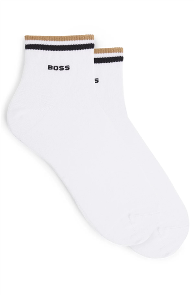 Boss Stripe Erkek 2li Çorap Beyaz