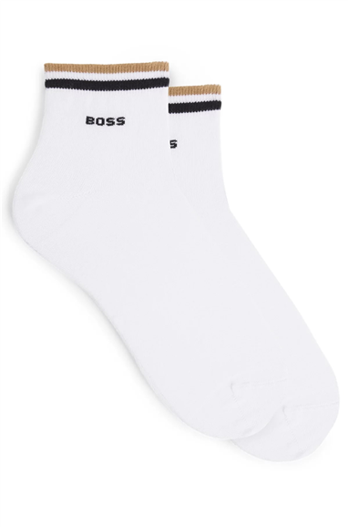 Boss Stripe Erkek 2li Çorap Beyaz