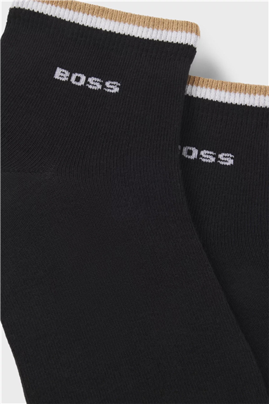 Boss Stripe Erkek 2li Çorap Siyah