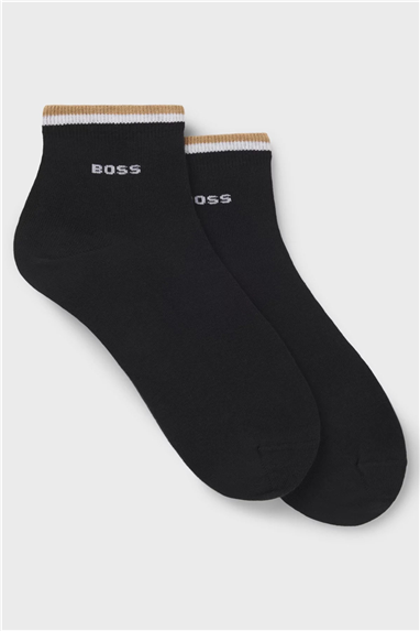 Boss Stripe Erkek 2li Çorap Siyah