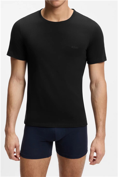 BOSS T-Shirt Rn 3P Classic Erkek 3lü Atlet Siyah