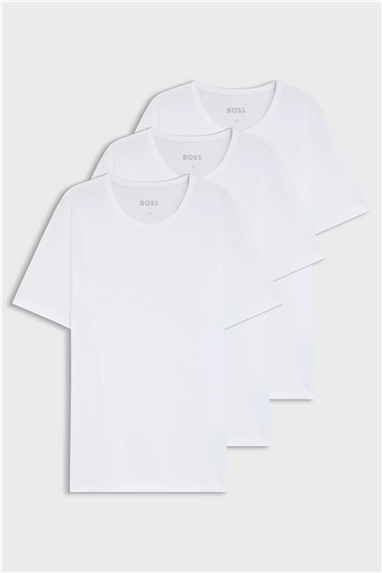 BOSS T-Shirt Rn 3P Classic Erkek 3lü Atlet Beyaz