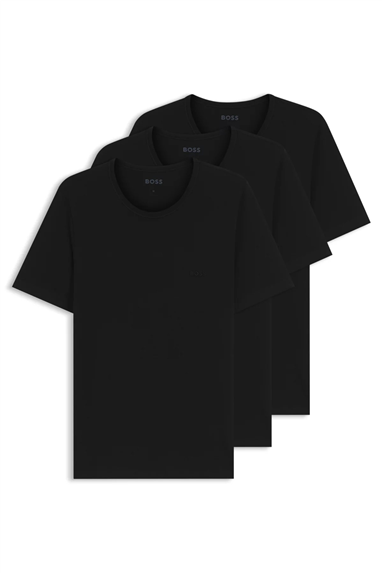 BOSS T-Shirt Rn 3P Classic Erkek 3lü Atlet Siyah