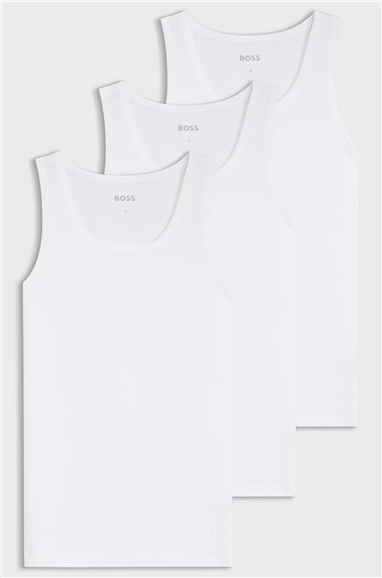Boss TankTop 3P Classic Erkek 3lü Atlet Beyaz