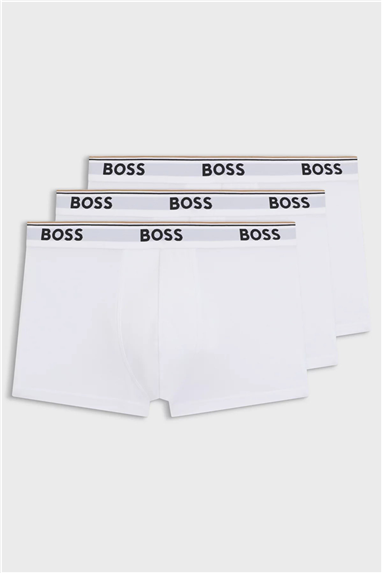 BOSS Trunk 3p Power Erkek 3lü Boxer Beyaz