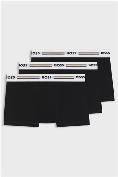 BOSS Trunk 3p Revive Erkek 3lü Boxer Siyah