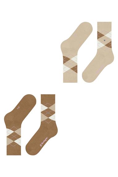 Burlington Everyday Argyle SO 2-Pack Kadın 2li Çorap Kahverengi