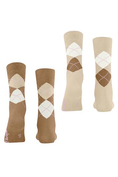 Burlington Everyday Argyle SO 2-Pack Kadın 2li Çorap Kahverengi