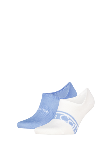 Calvin Klein Ck Men Footie HC 2P Logo Strip Erkek 2li Çorap Mavi
