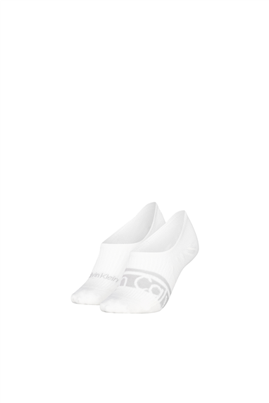 Calvin Klein Ck Women Footie HC 2P Logo Str Kadın 2li Çorap Siyah