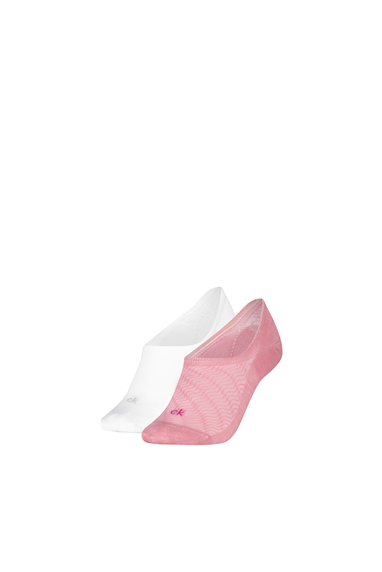 Calvin Klein Ck Women Footie HC 2P Structur Kadın 2li Çorap Bej