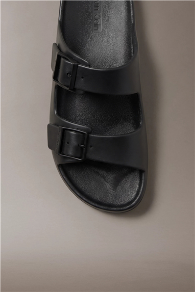 Calvin Klein Ergon Eva Double Bar Erkek Sandalet Siyah