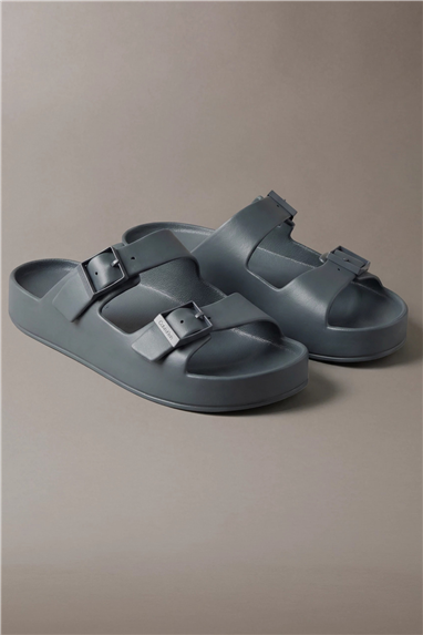 Calvin Klein Ergon Eva Double Bar Erkek Sandalet Gri