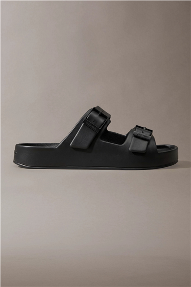 Calvin Klein Ergon Eva Double Bar Erkek Sandalet Siyah