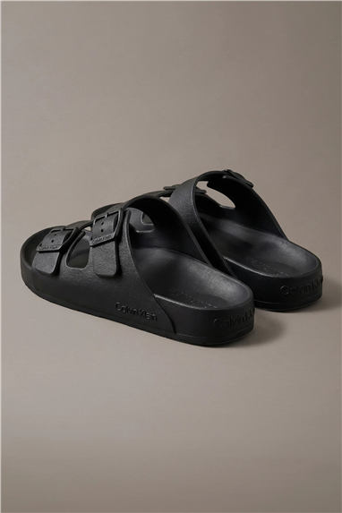 Calvin Klein Ergon Eva Double Bar Erkek Sandalet Siyah