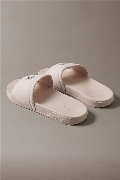 Calvin Klein Ess Slide Canvas Hdw Kadın Terlik Bej