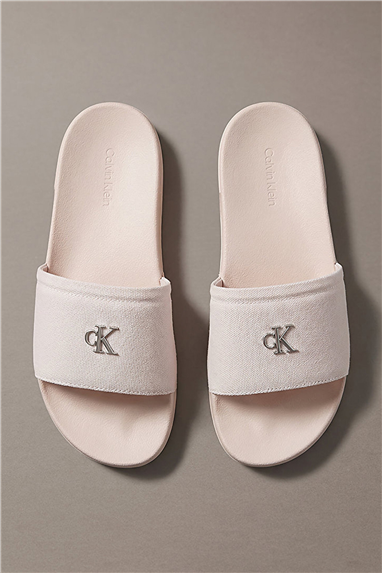 Calvin Klein Ess Slide Canvas Hdw Kadın Terlik Bej